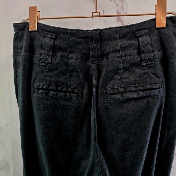 Anthropologie Pants Womens 2 Black High Rise Flare Wide Leg Linen Blend Maeve - Picture 6 of 12